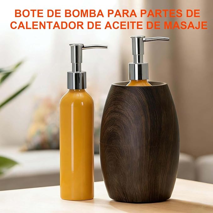 Elitzia Massage Oil Warmer Use Parts Pump Bottle 1 Pack 8.45oz/250ml Aluminium Pump Bottles for Solution Gel Lotion and Cream Use Suitable for ETOH01 ETOH02 ETLB01 ETLB02 ETOH843N ETOH843NB(Orange)