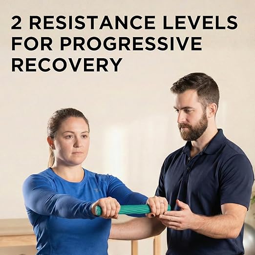 THERABAND FlexBar, 2 Pack, Green, Blue, Therapy Twist Bar, Hand & Wrist Strength, Tennis & Golfer's Elbow, Tendonitis, Rehab Tool for Resistance Exercise, Grip Training, Ease & Recovery