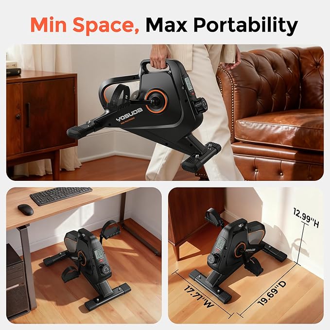YOSUDA Under Desk Bike Pedal Exerciser - Magnetic Mini Exercise Bike, Desk Pedal Bike for Home/Office Workout