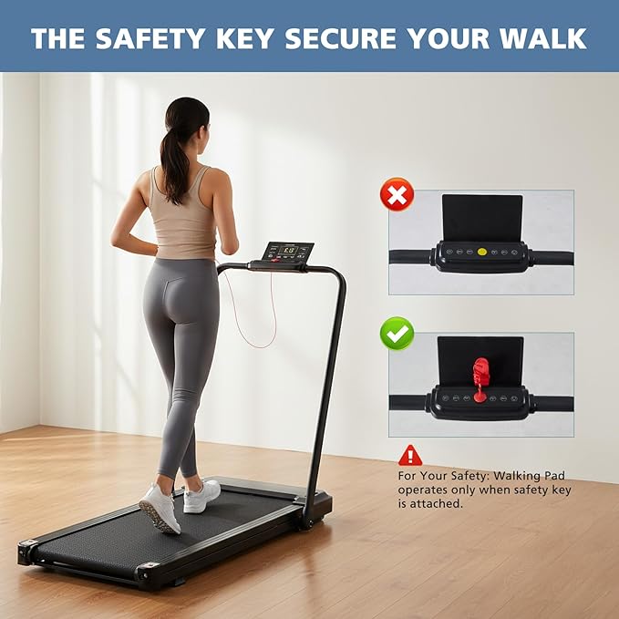 OLIXIS Walking Pad Treadmill for Home, Under Desk Treadmill for Small Space, Portable Design for Home Office Workouts, LED Display with Remote Control, Low Noise