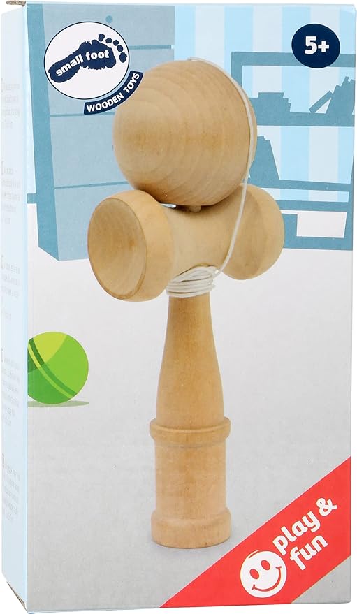 Small Foot 3454 Kendama Natural Wooden Ball Catcher Game Training Reaction Game from 5 Years