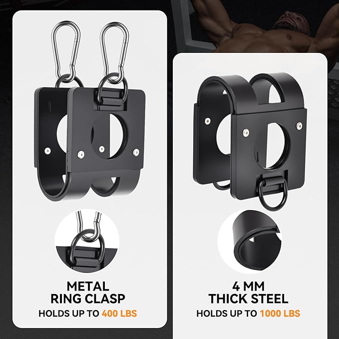 Home Gym Clips : Load Dumbbells on Barbells, Turn Bars into Landmines, T-Bar Row with Any Grip, Hook Dumbbells on Dip Belts