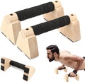 Wood Parallettes Bars for Home Workout, Push Up Bars & Dip Stands, Wooden Calisthenics Equipment Handstand Blocks for Strength Training, Rehabilitation & Gymnastics