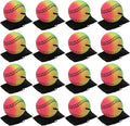 PATIKIL 2.5 Inch Sports Wrist Ball, 16Pcs Baseball Rubber Rebound Wristband Wrist Return Ball Sport on A String for Exercise Play, Mixed Colors