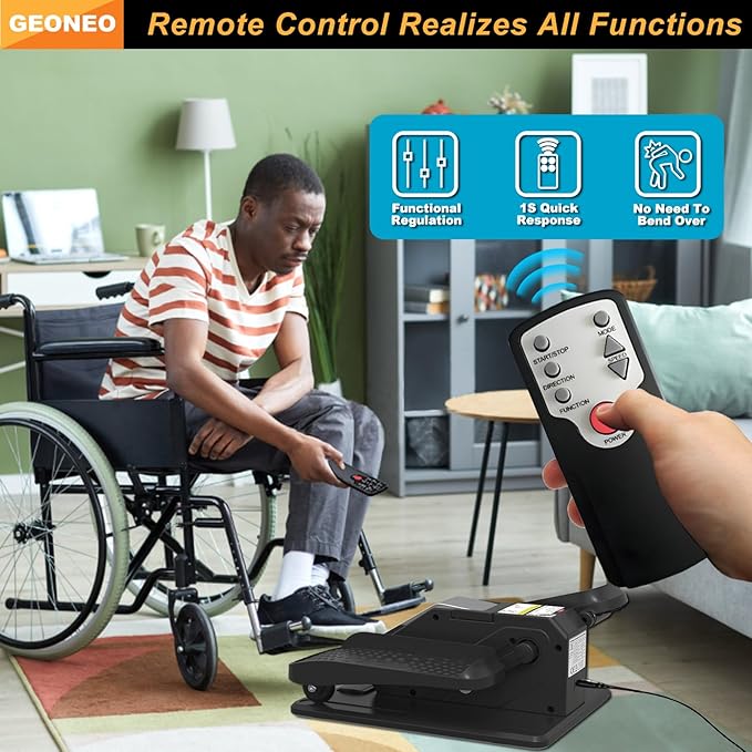 Under Desk Elliptical Machine, Electric Elliptical Exerciser for Senior, Quiet and Small Electric Seated Pedal Exerciser for Home with Remote Control and 12 Adjustable Speeds