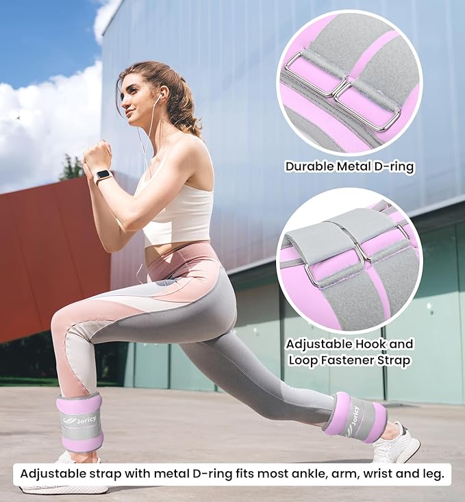 Ankle Weights A Pair of 1/2/3/4/6/8/10/12/20 LBS Wrist Leg Arm Weights for Women Men with Adjustable Straps, Strength weighted for Physical Therapy Running Walking Fitness Gym Workout