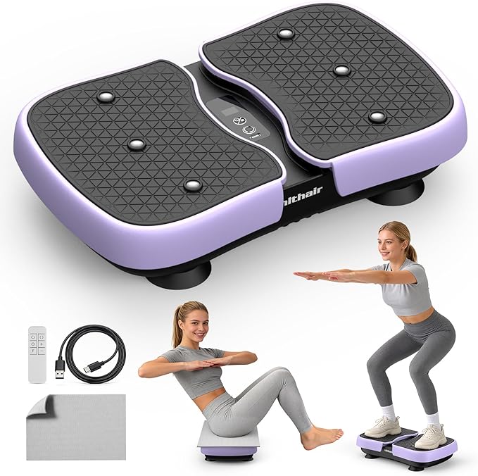 Mini Vibration Plate Machine for Lymphatic Drainage, Shake Plate Exercise Machine Fat Burner for Weight Loss, Portable Shaking Whole Body Workout Vibration Platform for Home Gym 1 Piece