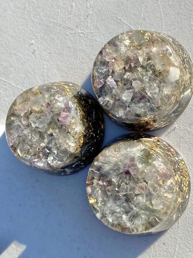 Rainbow Fluorite Orgone Generator Energy Accumulator 528Hz/7.83Hz/Advance Harmonics Many Beautiful Ingredients and Colors! (Rainbow Fluorite)