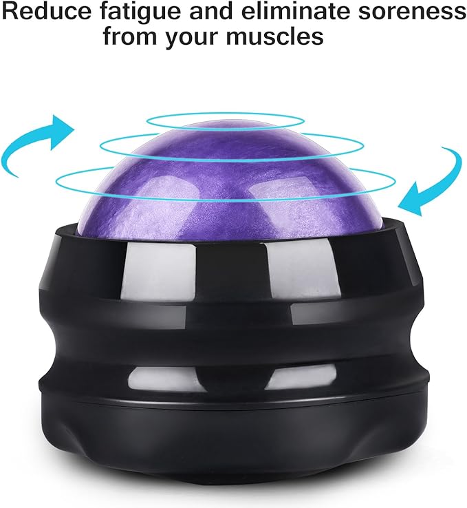 Solacium Manual Massage Roller Ball - Massager and Therapy Tool for Sore Muscles, Shoulders, Arms, Neck, Back, Feet, Body, Deep Tissue, Stiffness, Joint Pain, Stress Relief