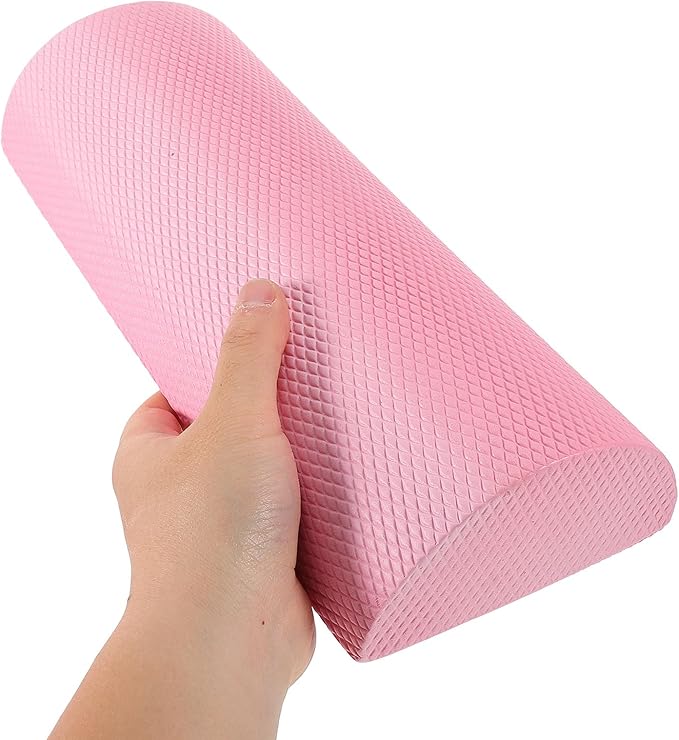 Half Circle Foam Roller for Yoga and Pilates Muscle Massage, 30x6.3cm Cherry Blossom Pink, Core Stability Balance Training Roller for Fitness and Back Relief at Home