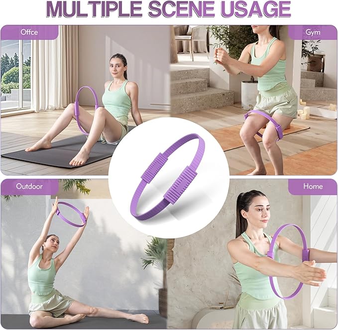 Pilates Kit, Pilates Ring and Ball Set with 5-Level Resistance Bands for Core Strength, Stretching, Toning & Full Body Home Workout Pilates Equipment