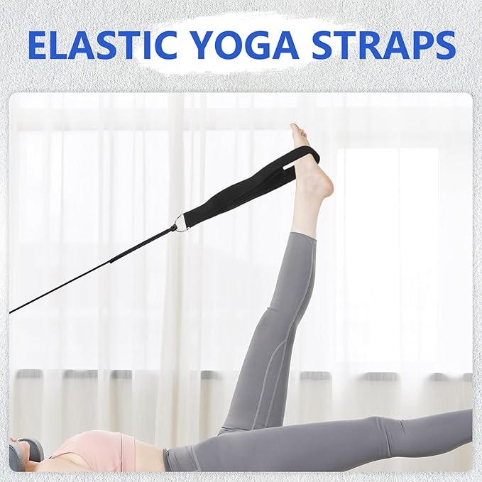 2pcs Yoga Strap For Stretching: Multi-Purpose Fitness Bands With D Ring Buckle - Elastic Straps For Flexibility Strength Training & Workouts