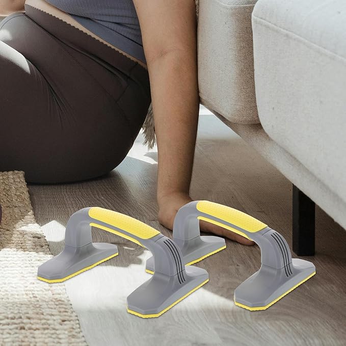 Push Up Bars and Strength Training Pushup Stands, Anti-Slip Soft Plastic with Bottom Pads, Portable Home Gym Equipment for Floor Workout and Muscle Fitness Training