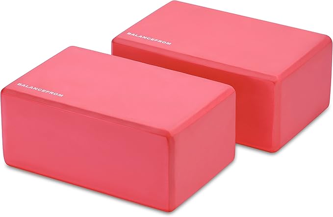 Fitvids Set of 2 High Density Yoga Blocks, 9"x6"x4" Each, Pair, Multiple Colors