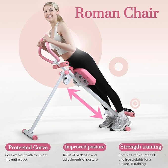 Ab Machine, Adjustable Ab Workout Equipment at Home Gym, Foldable Ab Trainer Machine for Core Strength Training with LCD Display
