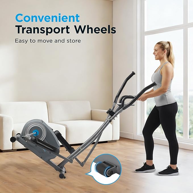 JLL Smart Upright Elliptical & Full-Body Cross Trainer – Compact, Low-Impact Cardio Machine for Home, Arm & Leg Workout, Whisper-Quiet, Heart Rate Monitor, Bluetooth with Fit App, Magnetic Resistance