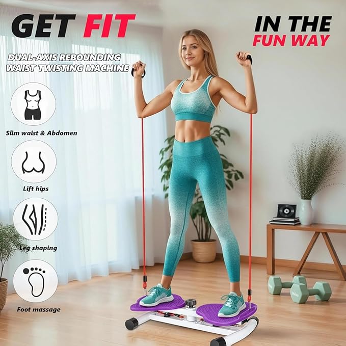 Waist Twister Machine Exercise, Ab Twist Board with 300 lbs Weight Capacity, Abs Workout for Slim Waist and Core Ab Exercise, Noiseless Home Gym Equipment for Women Men