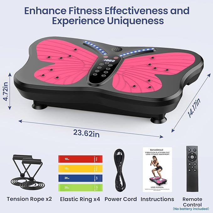 Vibration Plate Exercise Machine for Lymphatic Drainage, Vibration Machine for Full-Body Weight Loss Shaping, Vibrate Fitness Platform 400 Lbs & 200 Adjustable Speeds for Women Men Home