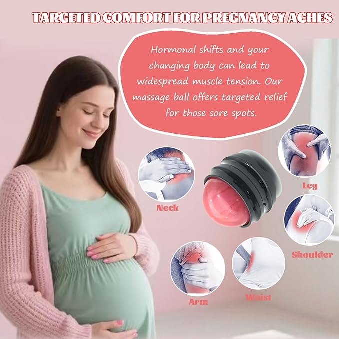 Labor Comb Kit with Massage Roller Ball and Pain Fidget, Wooden Birth Support Tools for Expectant Mothers, Pregnancy Essentials (Wood)