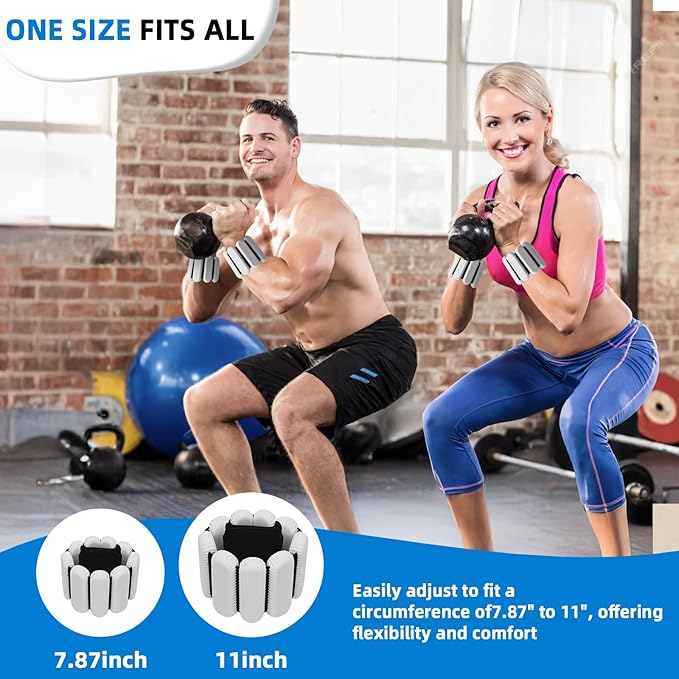 Ankle Weights for Women and Men, Adjustable Wrist Weighted Training Bracelet for Home Gym Workout, Strength Training Walkin Running, Foot weights for exercise,2pc on Set