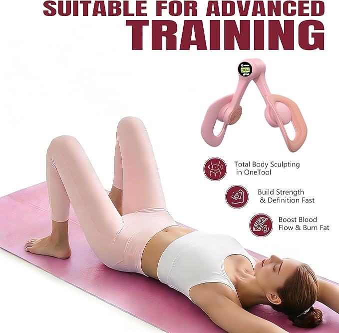 Thigh Trainer & Kegel Exerciser for Women, ,Pelvic Floor Trainer, Postpartum Rehabilitation, Trimmer Inner Thigh,Toner Workout Portable Home Gym Device with Smart Screen Display