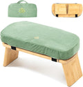 Meditation Bench, Bamboo Meditation Stool, Folding Kneeling Meditation Bench, Seiza Prayer Bench, Prayer Bench with Meditation Cushion, Kneeling Stool(Green-Bag)