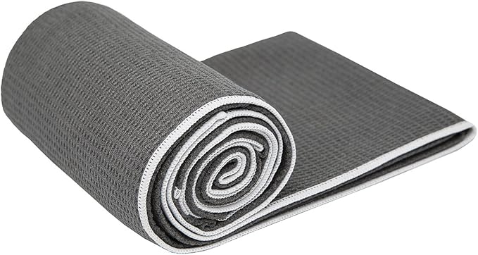 Shandali Hot Yoga Towel - Mat-Sized, Microfiber, Super Absorbent, Anti-Slip, Injury Free, 24" x 72" - Best Bikram Yoga Towel - Exercise, Fitness, Pilates Gear