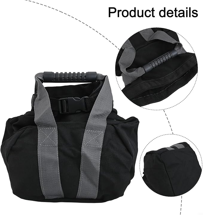 Adjustable Kettlebell Sandbag, Canvas Weight Bag With Handle, Fitness Training Equipment for Home Gym, Yoga, Strength Building, Empty Shell 0-35 Lbs,