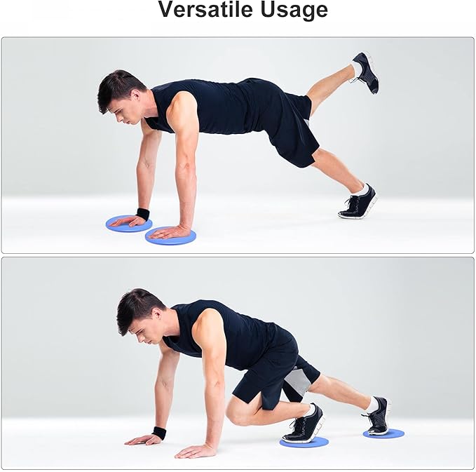 uxcell Exercise Core Sliders, Glider Discs with Straps, Use on Carpet or Floor for Full Body Workout