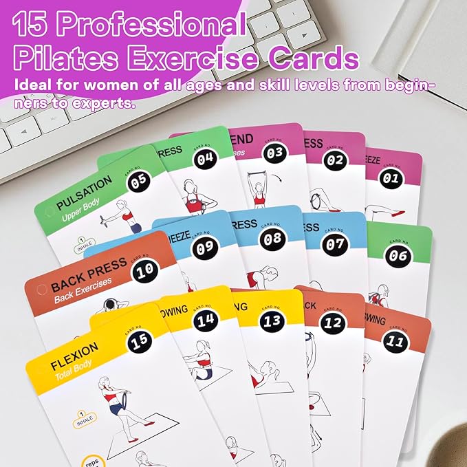 Pilates Ring Ball Equipment Kit - 27Pcs, 12" & 14" Magic Circle Workout Rings, 9.8" Exercise Balls, Workout Cards, Resistance Bands, Women Yoga Essentials Set for Beginners, Home Reformer Accessories
