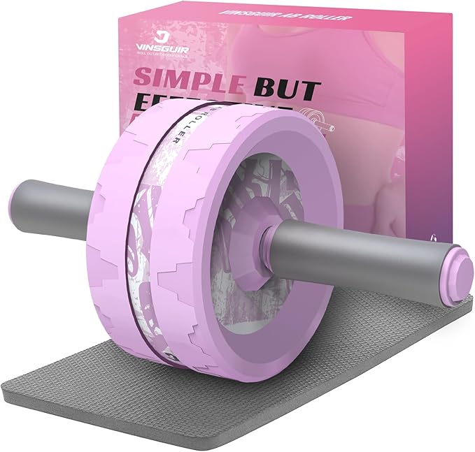 VINSGUIR Ab Roller Wheel, Abs & Core Workout Equipment for Home Gym with Knee Pad Accessories, Abdominal Wheel for Full-body Strength Training