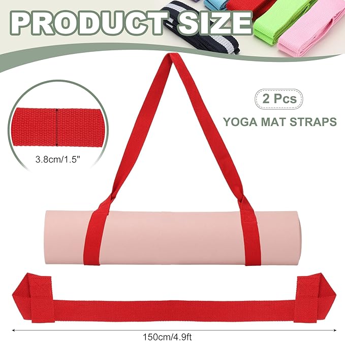 Yoga Mat Straps for Carrying, Adjustable Exercise Mat Sling Holder Multi Purpose Mats Carrier