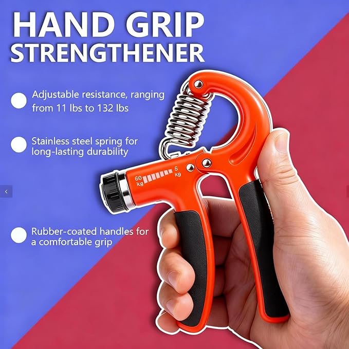 Hand Grip Strength Trainer Kit, 5 Pack Forearm Gripper Strengthener Adjustable Resistance, Hand Strengthening Devices