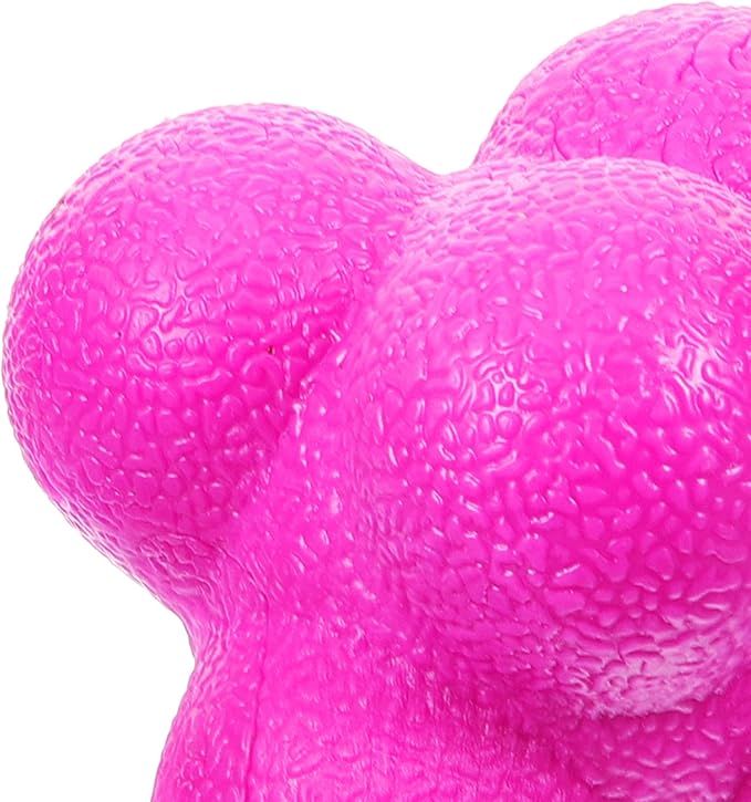 Mikinona Hexagonal Reaction Training Ball 7cm Purple Silicone Agility Exercise Ball for Speed Reflex Indoor Sports Fitness and Baseball Training