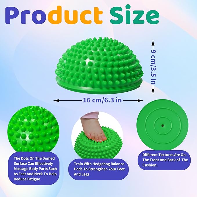 Wobble Cushion Set for Sensory Kids and Balance Training - Disc Plus 4 Pods, Board With Pump, Inflatable Stepping Pads for Adults