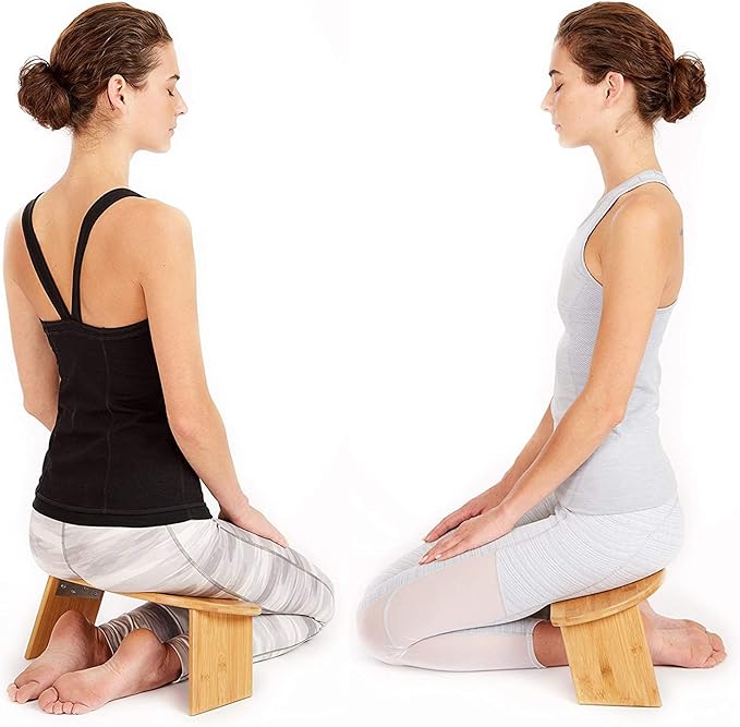 Bamboo Folding Meditation Bench, Meditation Kneeling Stool Bench - Ideal for Vipassana and Transcendental Meditation
