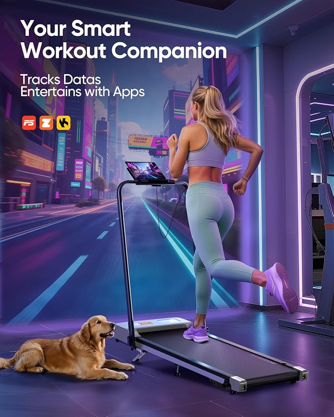 Walking Pad Treadmill with 10% Incline, Under Desk Treadmill, Compact Portable Treadmills for Home Office, 285lbs Capacity, APP/Remote Control, Exercise Anytime, Low-Noise