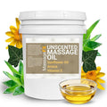Massage Oil by Massage FX - 100% Pure Sweet Almond & Sunflower Seed Oil - Vitamin E - Ivy, Arnica & Aloe - Unscented - Perfect for a Full Body Massage, Maximum Friction - Paraben Free - 5 Gallons