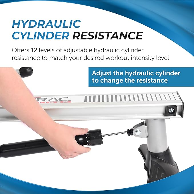 Stamina Hydraulic Rowing Machine, BodyTrac Glider with Cylinder Resistance, 250 Lbs - Home and Gym Exercise Equipment - Ideal for Fitness Training and Body Workout