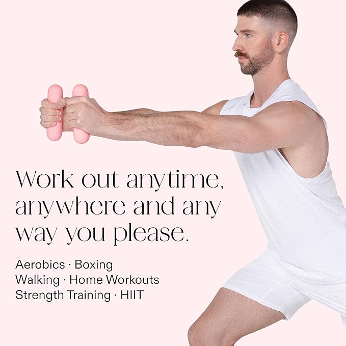 Bala Bars Dumbbell Set for Women & Men - Set of 2 Bars Designed for Walking, Strength Training, HIIT, Boxing & Aerobics - Hand Weights for Working Out at Home