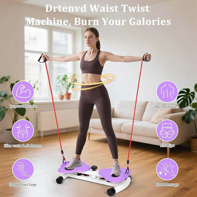 Waist Twister Machine Exercise, Ab Twister Board for Slim Waist and Core Ab Exercise, Noiseless Ab Machine with 300 lbs Weight Capacity, Home Gym Workout Equipment for Women Men