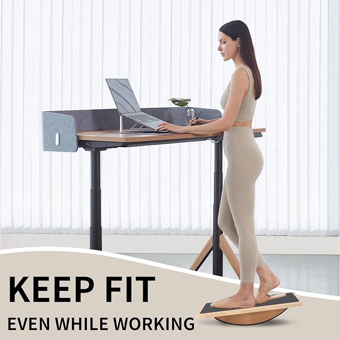 Juoe Balance Board Wobble Board for Adults and Kids - Anti-Slip 350LBS Balance Board for Physical Therapy,Balance Training,Posture Correction,Standing Desk Core Strength Wooden Balance Rocker Board