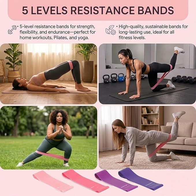 15PCS Pilates Kit for Home Workouts, Pilates Equipment with 14.9" Pilates Ring and Ball, Resistance Bands, Ankle Weights, Sliders & Grip Socks Accessories for Women Full Body Shaper