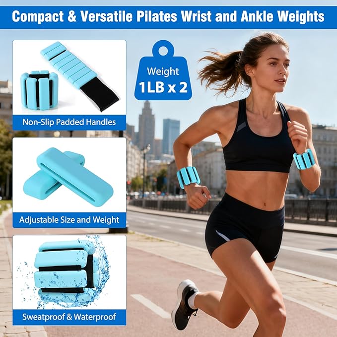 Pilates Equipment Kit for Home Workout, Pilates Ring and Ball Set for Women, 14'' Magic Circle Essentials Accessories Kit, Wrist Weights, Resistance Bands, Yoga Strap, Socks, Bag