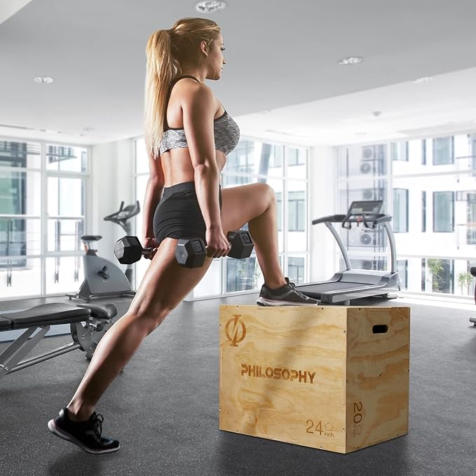 Philosophy Gym 3 in 1 Wood Plyometric Box - Jumping Plyo Box for Training and Conditioning