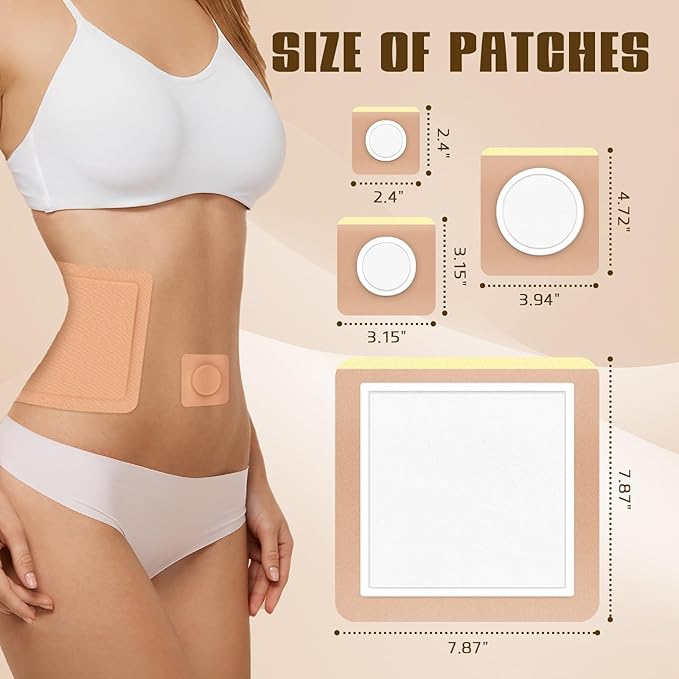 48PCS Castor Oil Patches-Disposable Castor Oil Pack Sticker for Belly Button,Knee, Liver, Stomach