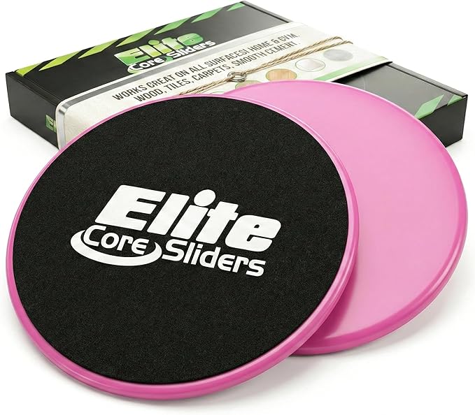 Elite Sportz Core Sliders for Working Out - Pack of 2 Compact, Dual Sided Gliding Discs for Full Body Workout on Carpet or Hardwood Floor - Fitness & Home Exercise Equipment - Small Gift for Athletes