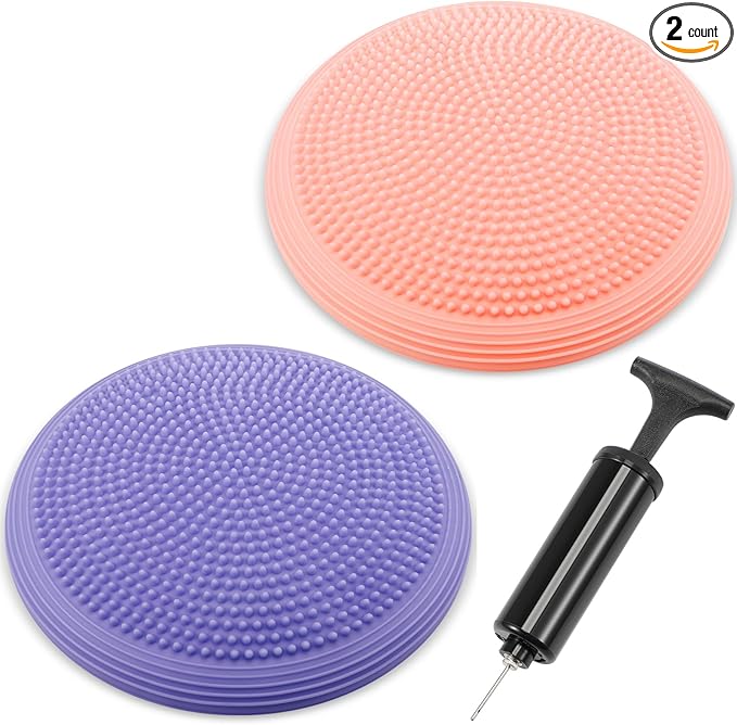 Libima 2 Pcs Wobble Cushion Wiggle Seat Flexible Sensory Seating Balance Disc Board for Men Women Physical Exercise Improving Posture Home Office