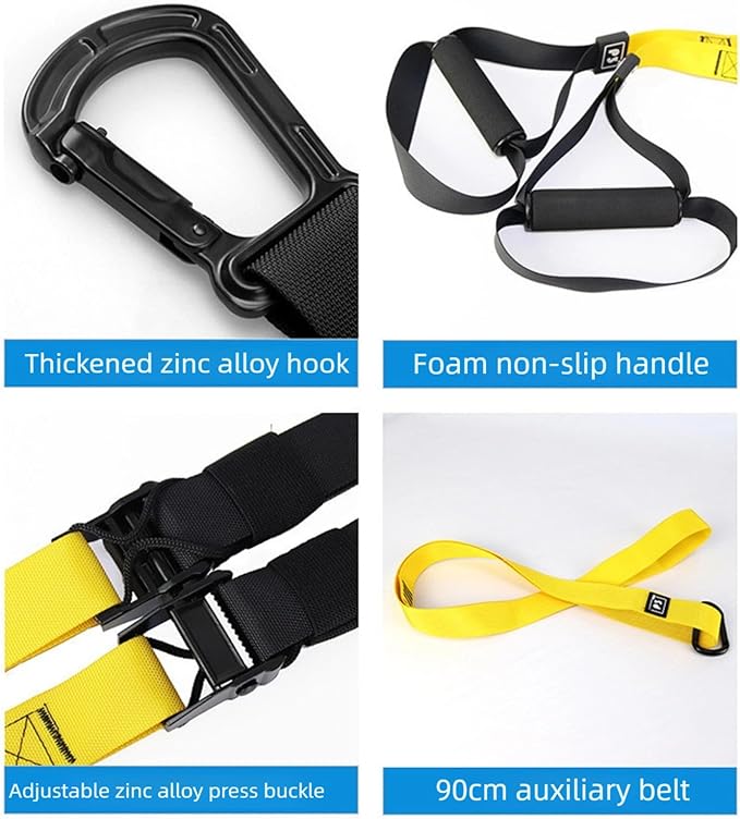 Suspension Trainer Kit, Home Gym System for Full-Body Workout, Adjustable Training Straps for Indoor & Outdoor Use, Supports 500Lbs, All-in-One Portable Fitness Equipment