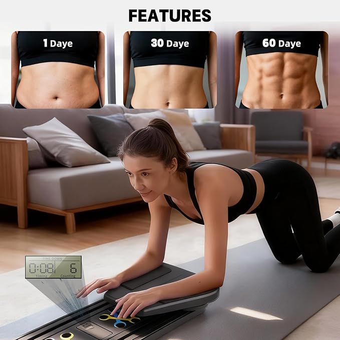 Pilates Board Foldable Pilates Reformer, 12-in-1 Multifunctional Portable Pilates Reformer Set